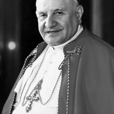 Photograph of Pope John XXIII, rendered as a medallion