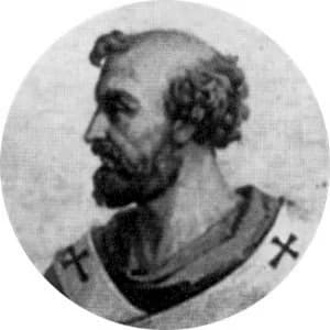 Portrait medallion of Pope Adrian III, after the basilica frieze