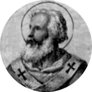 Portrait medallion of Pope Agapetus I, after the basilica frieze