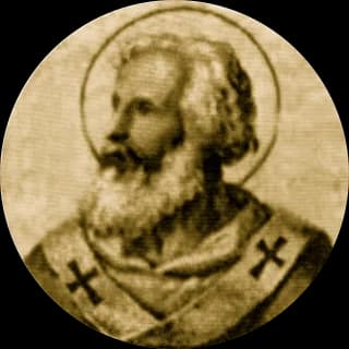 Portrait medallion of Pope Agapetus I, after the basilica frieze