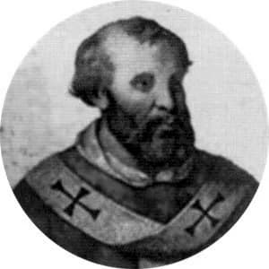 Portrait medallion of Pope Benedict V, after the basilica frieze