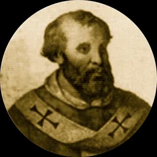 Portrait medallion of Pope Benedict V, after the basilica frieze