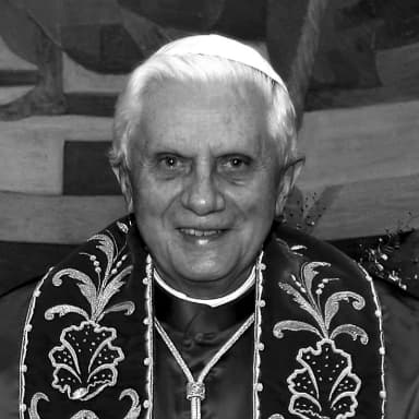 Photograph of Pope Benedict XVI, rendered as a medallion