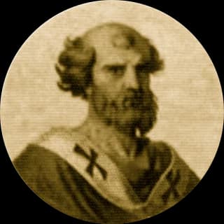 Portrait medallion of Pope Celestine II, after the basilica frieze