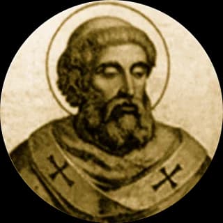 Portrait medallion of Pope Gregory III, after the basilica frieze