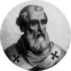 Portrait medallion of Pope Marinus I, after the basilica frieze