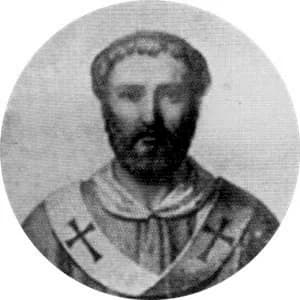 Portrait medallion of Pope Pelagius II, after the basilica frieze