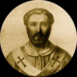 Portrait medallion of Pope Pelagius II, after the basilica frieze