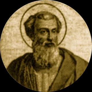 Portrait medallion of Pope Pontian, after the basilica frieze