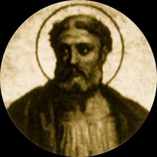 Portrait medallion of Pope Siricius, after the basilica frieze