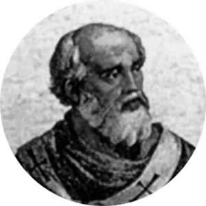 Portrait medallion of Pope Sisinnius, after the basilica frieze