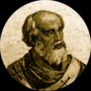 Portrait medallion of Pope Sisinnius, after the basilica frieze
