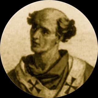 Portrait medallion of Pope Valentine, after the basilica frieze