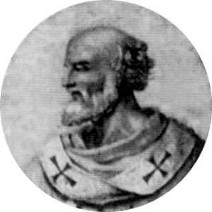 Portrait medallion of Pope Vigilius, after the basilica frieze