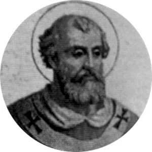 Portrait medallion of Pope Vitalian, after the basilica frieze